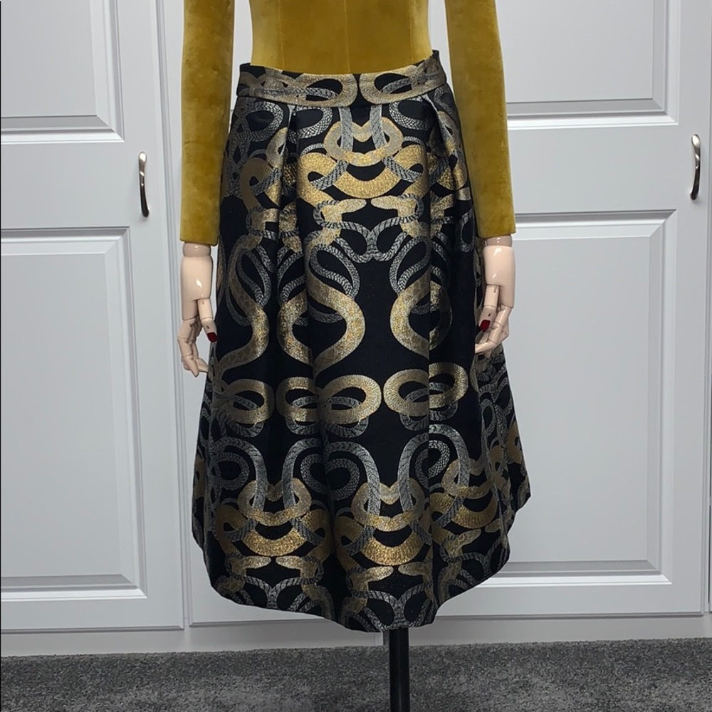 Ted Baker metallic snake print skirt